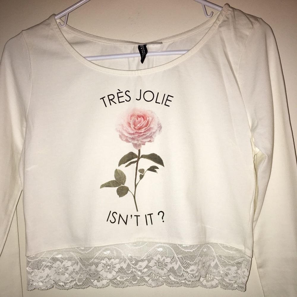 Floral & lace crop top 😻💗